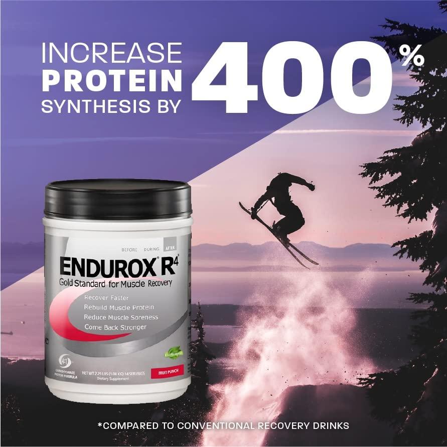 Endurox PacificHealth Endurox R4 I Post Workout Drink Mix with Protein, Carbs, Electrolytes and Antioxidants for Superior Muscle Recovery, Net Wt. 4.56 lb., 28 Servings (Fruit Punch Flavor)