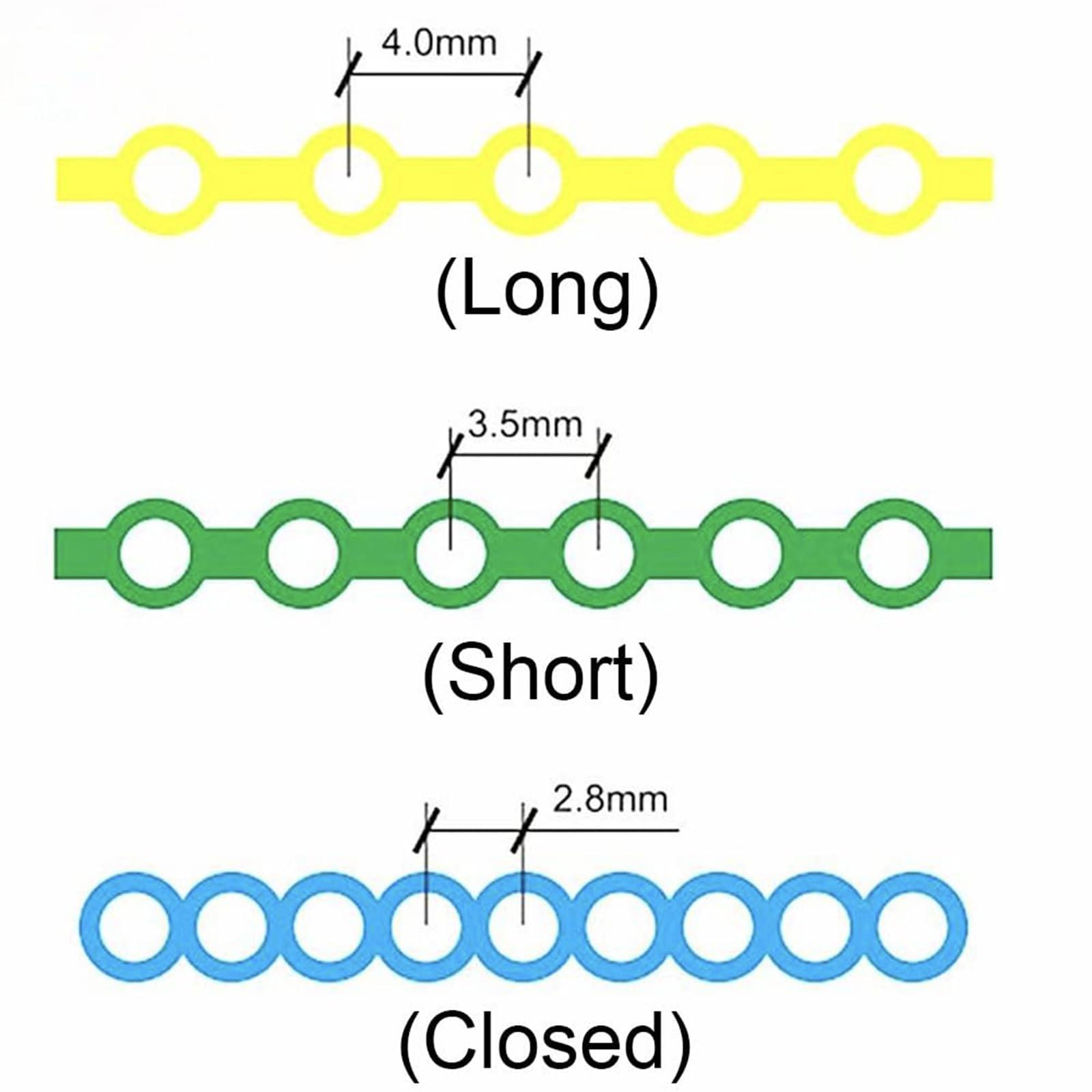 RUCYAI RUCYAI 15Feet Dental Orthodontic Elastic Rubber Power Chains Braces Bands Long/Closed/Short (Closed, Dark Green)