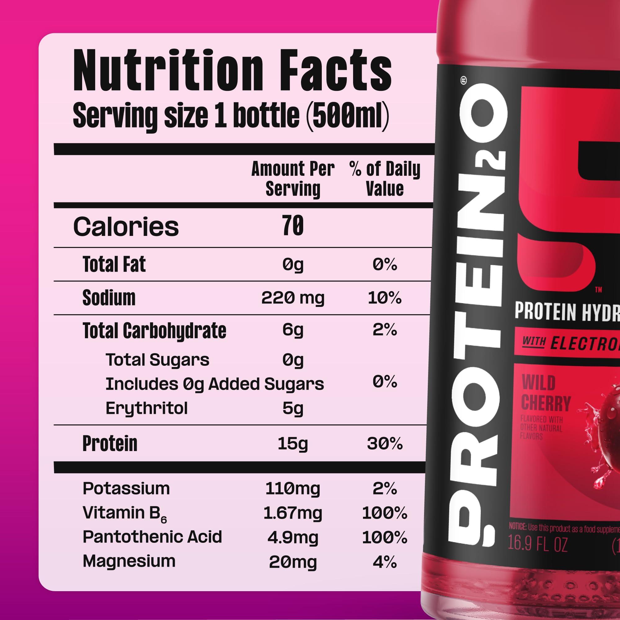 Protein2o Protein2o Hydration Drink - 2-in-1 Liquid Clear Whey Protein Isolate and Electrolyte Drink - 15g Protein, Vitamins B5, B6 - Post-Workout Recovery - 16.9 Fl Oz - 12 Count Flavor Fusion Variety Pack