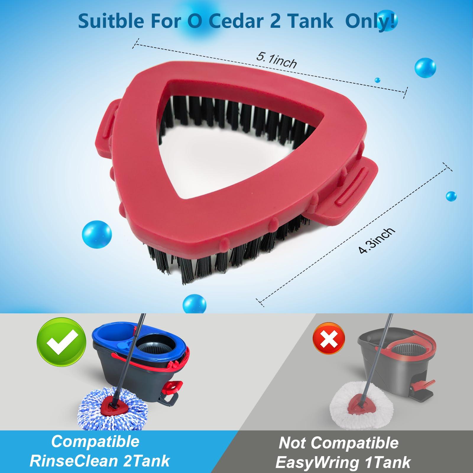 WAKAYOYO Spin Mop Scrub Brush for RinseClean 2 Tank System, Floor Scrubber Brush Head Replacement, Triangle Hard Bristle Cleaning Brush for Bathroom Kitchen Pool, Glass and Tile Walls