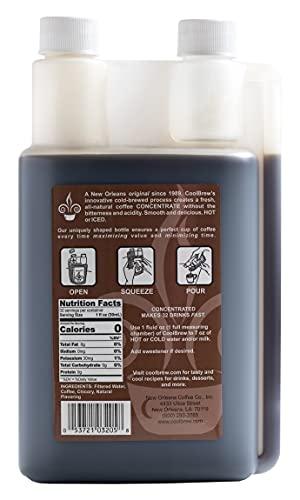 Cool Brew CoolBrew Mocha 6 Pack - 32 DRINKS PER BOTTLE - Fresh Cold Brew Liquid Concentrate - For Iced or Hot Coffee, Unsweetened, No Preservatives