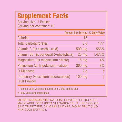 Cheeky Bonsai Cheeky Bonsai Bye Bye UTI Urinary Tract Support Health Powder Drink Mix | 10 Packets | Hibiscus Lemonade Flavor - Support Healthy Urinary Tract, Fast Acting, Simply Mix With Water