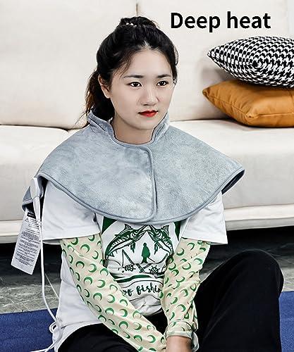 BeyondNice Heating Pad for Neck and Shoulders Weighted Neck Heating Pad for Pain Relief 6 Heat Settings 4 Timers Auto Off Gifts for Women Men Mom Dad