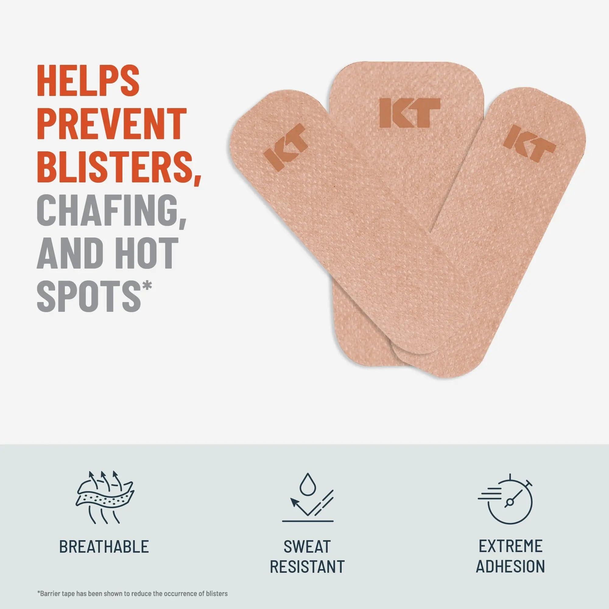 KT Tape KT Health Blister Prevention Tape 30 Precut Strips for Blister Protection, Strong Adhesive, Dermatologist Tested, Ideal for Athletes and Active Lifestyles Black