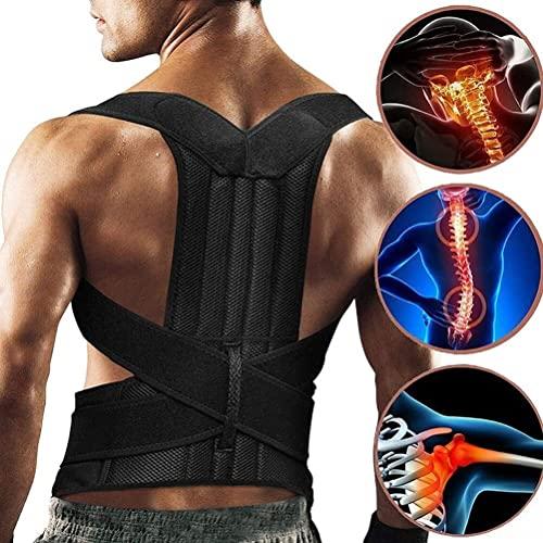SJHY Posture Corrector Adjustable Back Brace for Neck, Shoulder, Upper Back Pain Relief Lumbar Support Belt Straightener Waist Straps Men Women Back Posture (Size : XXX-Large)