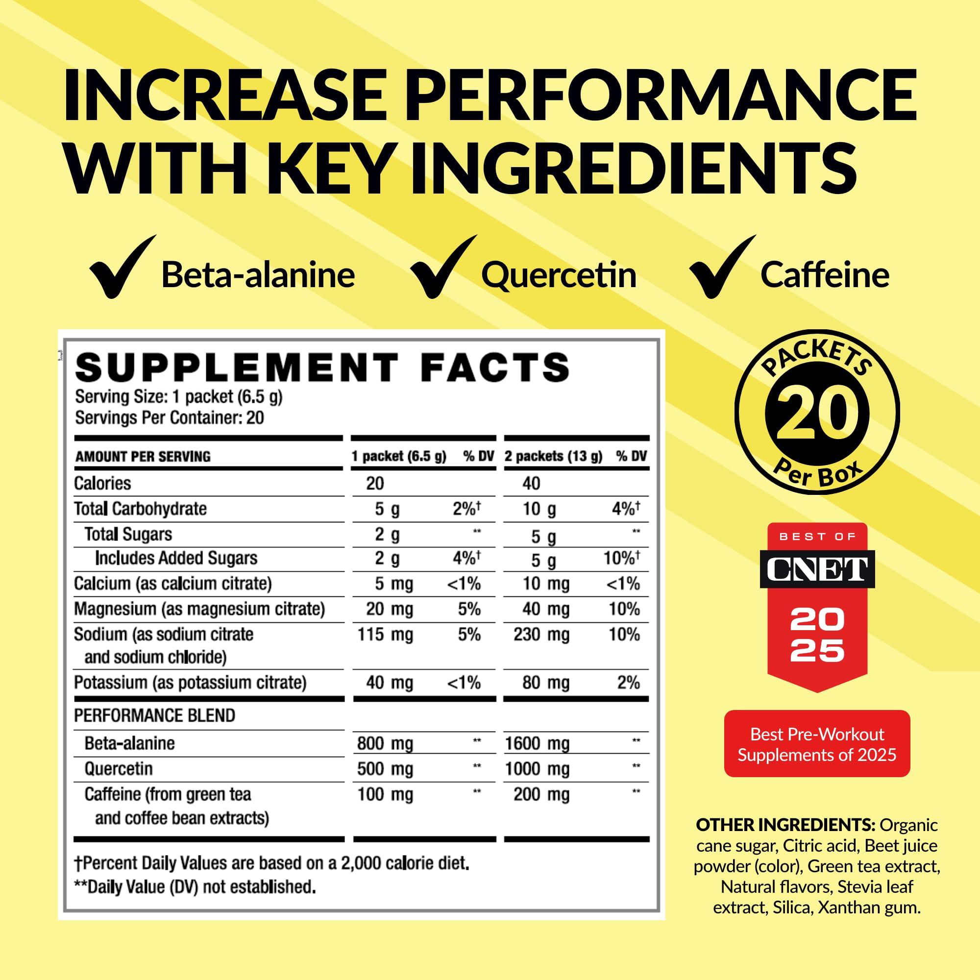 BODi BODi Energize Pre Workout Powder - Beta-Alanine, Quercetin & Low-Dose Caffeine Formula for Enhanced Energy & Focus, Increase Energy & Endurance Supplement, Strawberry Lemonade Flavored, 20 Sticks