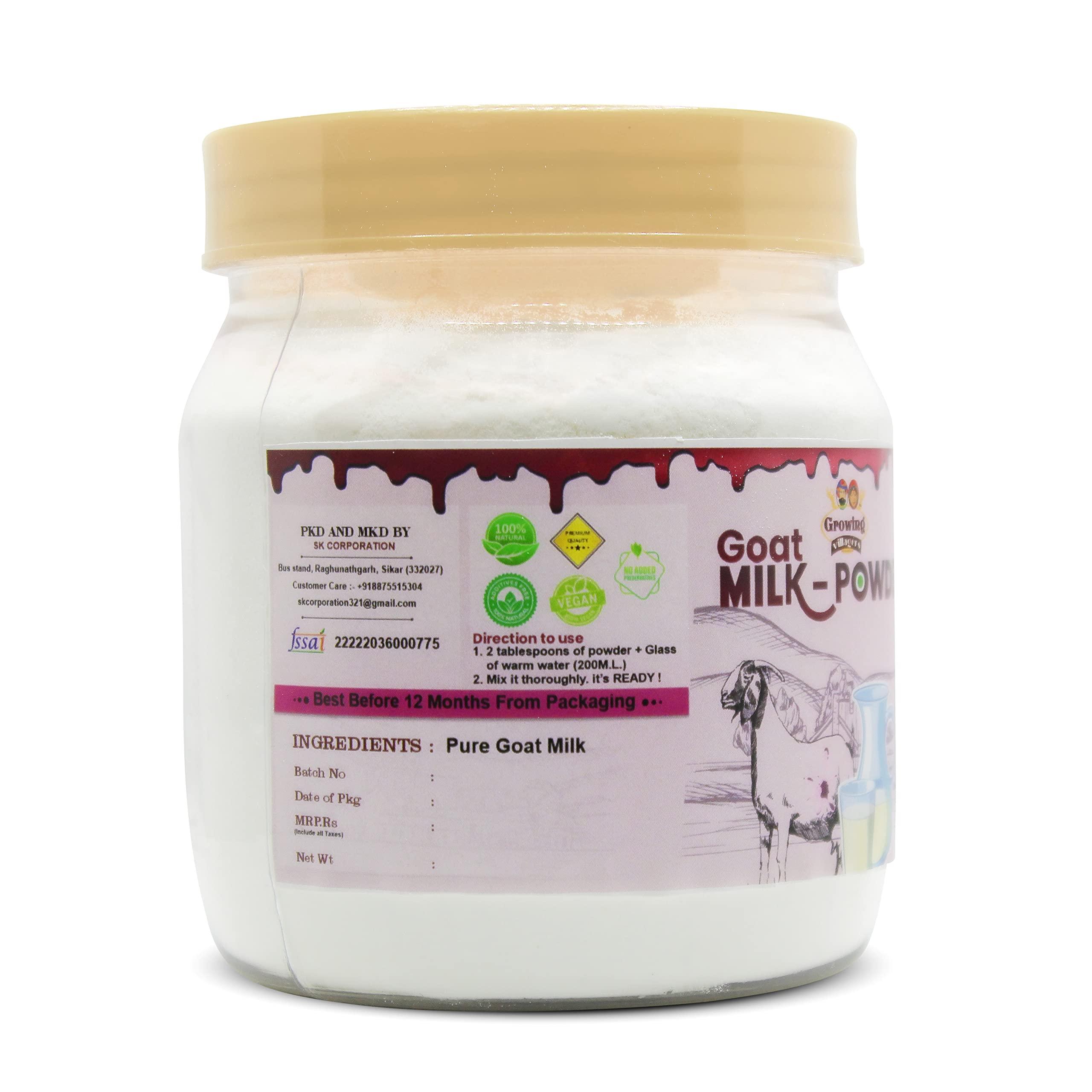 Growing Villagers Growing Villagers Natural Goat Milk Powder | Freeze Dried Organic Grass Fed Goat Milk Powder | Substitute For Liquid Milk | 2 Jars Of 150 Grams Each