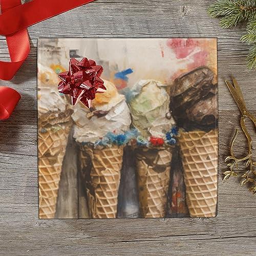 DNOVING DNOVING 2 Rolls Ice cream cone Birthday Wrapping Paper - 58 x 23 inch Gift Wrapping Paper for Boys & Girls Birthday & Wedding GWP-720491434