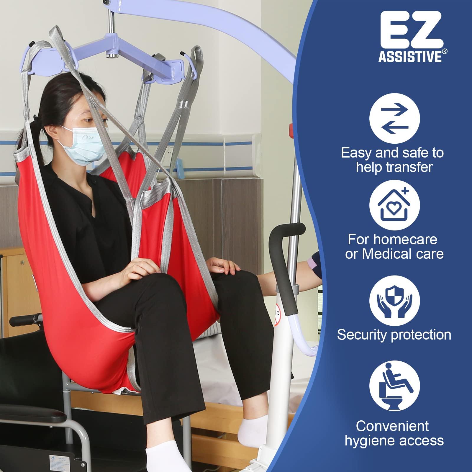 EZ Assistive EZ Assistive Patient Lift Divided Leg Sling with Lower Back, Lift Sling for Transfer and Positioning and Lifting, 500lb Weight Capacity (Large)
