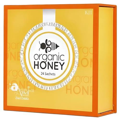 A KHAN EL ASSAL KH IMPORT-EXPORT ZIAD DABLIZ Organic Natural Honey infused with Natural Jelly, Honey Bee Pollen & 100% Mixed Natural Herbs (Large Pack of 24 Sachets 10Gram Each)