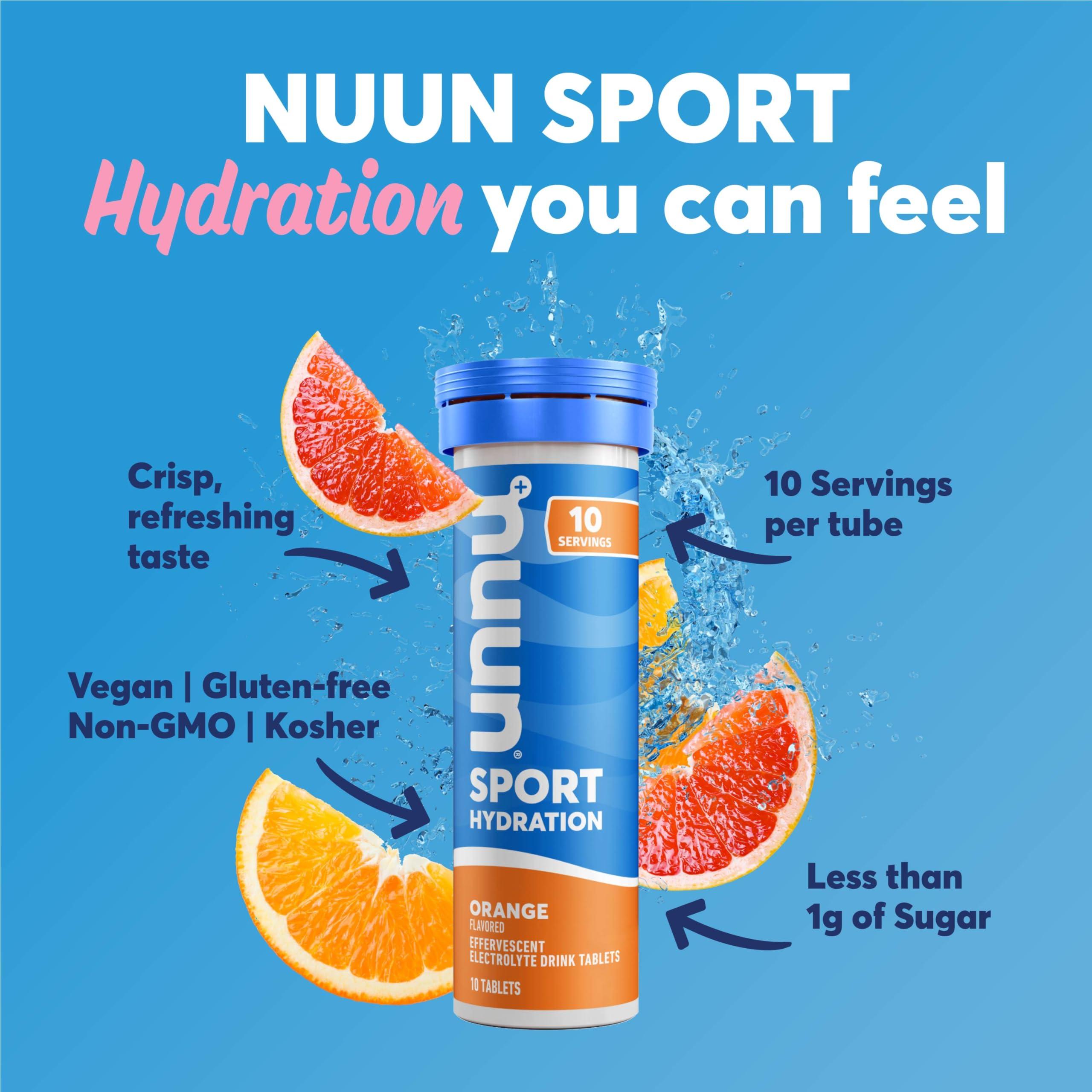 Nuun Nuun Sport Electrolyte Tablets - Dissolvable in Water, Mixed Citrus Berry Flavors, 5 Essential Electrolytes for Hydration, 1g Sugar Drink Mix, Vegan, Non-GMO, 4 Pack (40 Total Servings)
