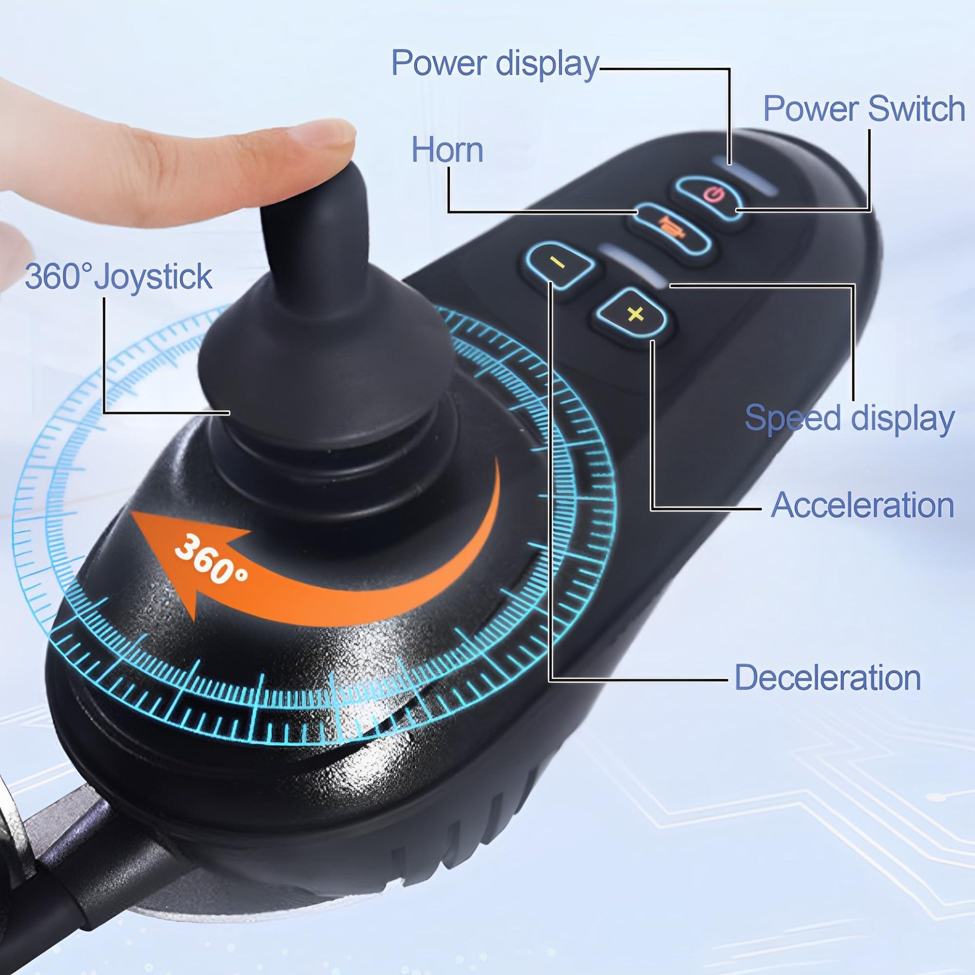 loktch Lightweight Electric Wheelchair for Adults27lb Lightweight Electric Wheelchairs for Adults,15 Miles Long Range Power Wheelchair Intelligent Motorized Wheelchair for Seniors All Terrain Wheelchairs