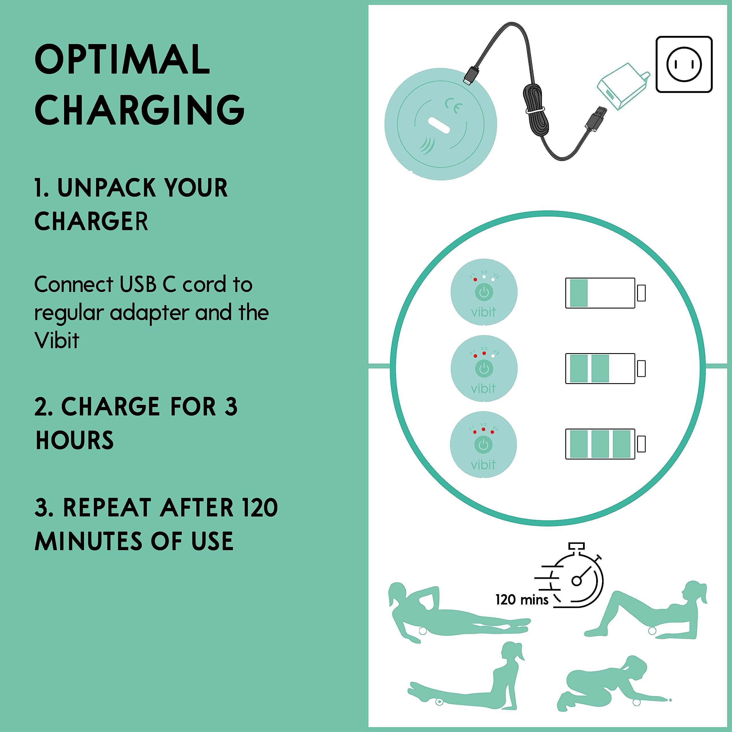 Vibit Vibit - Vibrating Massager for Plantar Fasciitis, Pain Relief and Sciatica, Foot and Body Portable Massage Roller, Deep Tissue Pain Relief from Feet to Neck, Electric, 3 Vibration Levels (Pink)