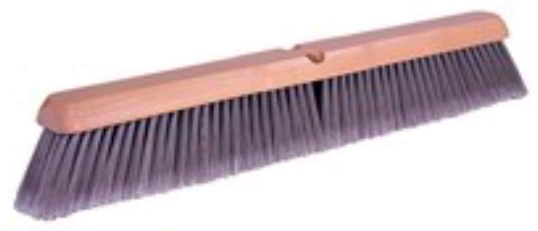Weiler Weiler 44858 24" Grey Flagged Synthetic Fine Sweep Kit; Includes 12 Heads + 12 Handles, 60" Metal Tip