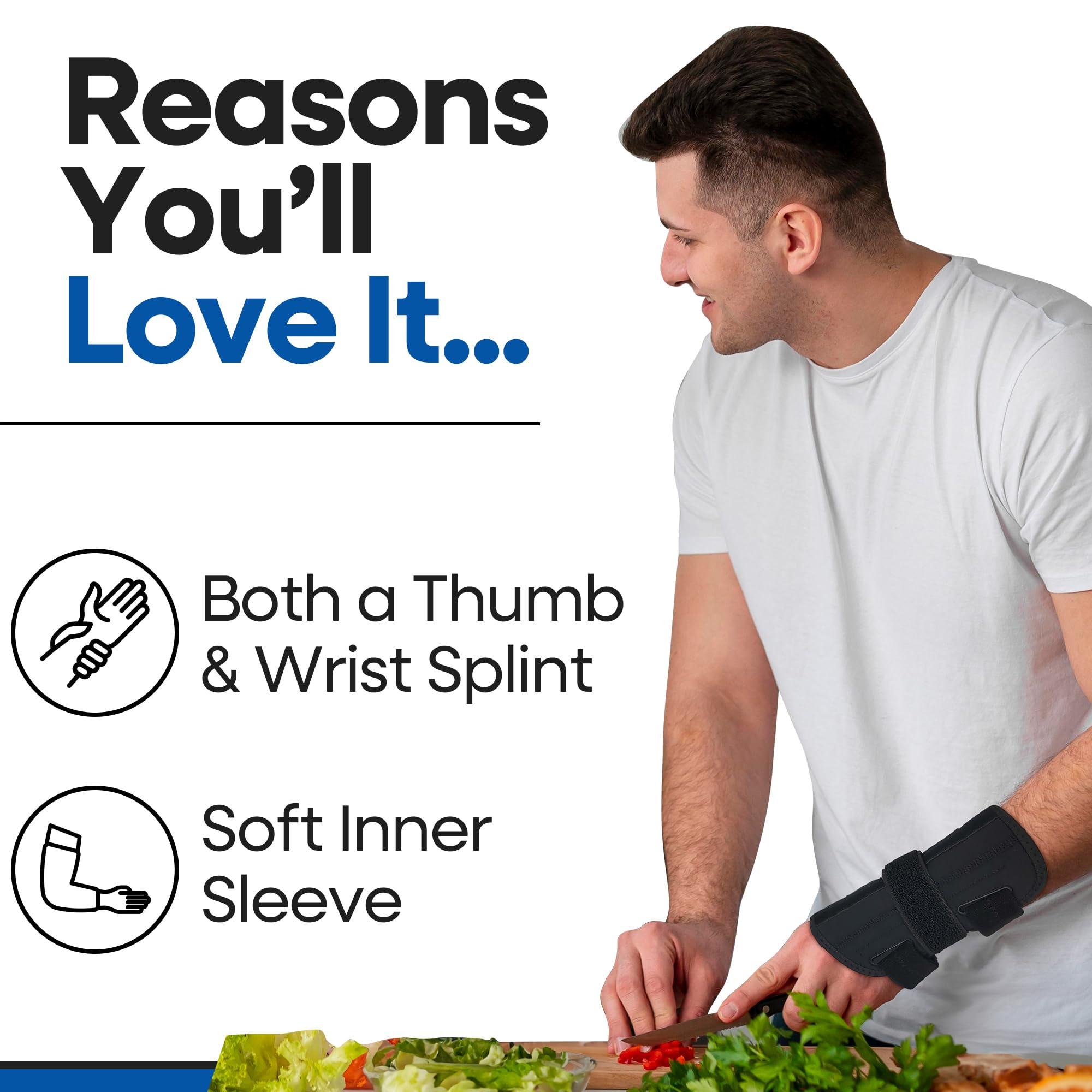 ARMSTRONG AMERIKA Thumb Splint & Wrist Brace | Carpal Tunnel Wrist Splint with Thumb Spica Splint | Thumb Stabilizer & Wrist Support For Tendonitis Pain, Arthritis, CMC Trigger Thumb (SM/MED, LEFT HAND)