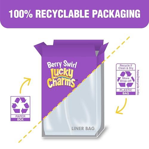 Lucky Charms Lucky Charms Berry Swirl Breakfast Cereal with Marshmallows, Kids Breakfast Cereal, Made with Whole Grain, 10.9 oz (Pack of 2)