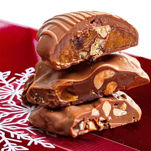 BONNIE AND POP Bonnie and Pop's Holiday Tin- with Assorted Christmas Chocolate, Nuts, Bark, Truffles – Festive, Corporate, Family, Gift Basket Idea for Men and Women