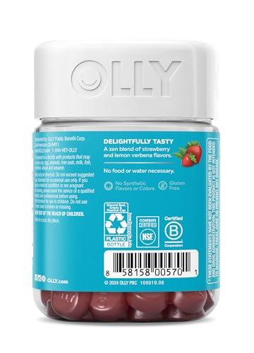 OLLY OLLY Goodbye Stress Gummy, GABA, L-Theanine, Lemon Balm, Stress Relief Supplement, Berry - 42 Count