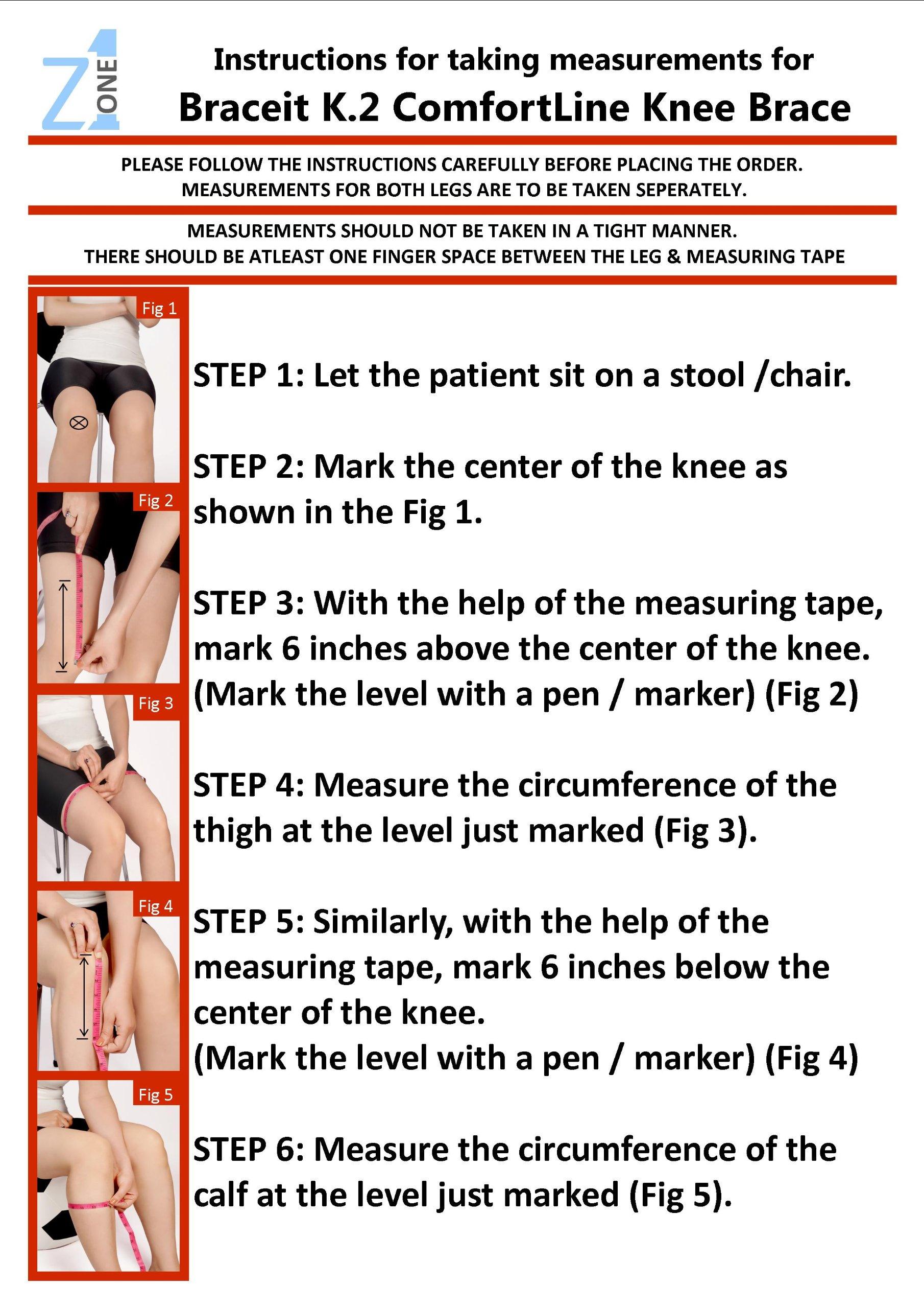 Z ONE Z1 K2 Comfortline Hinged Knee Brace Medical Knee Support for MCL, ACL, PCL, Ligament & Sports Injuries, Arthritis (OA), Meniscus Tear - Knee Protection - Relief from Knee Joint Pain with Side Stabilizer - Men & Women S8 (T=18-19.5\"/C=12-13.5\")