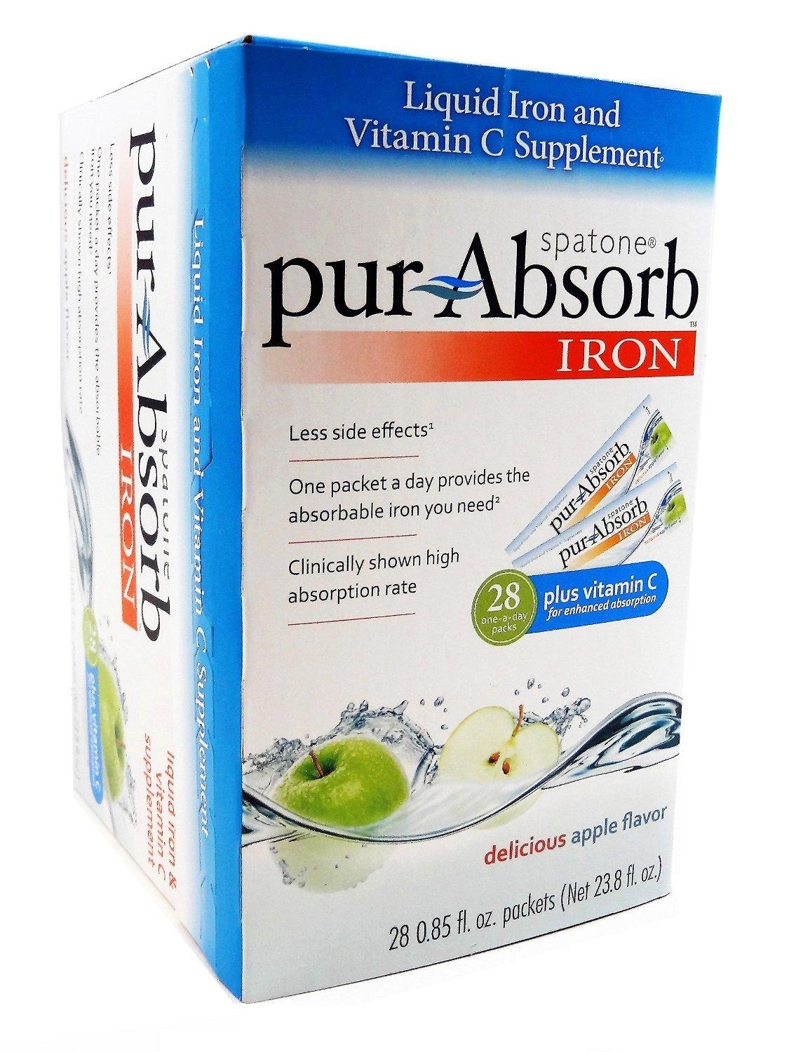 pur-Absorb Pur-Absorb Liquid Iron & Vitamin C Supplement (28-Pack of 0.85 fl.oz) (Net. 23.8 fl oz.)
