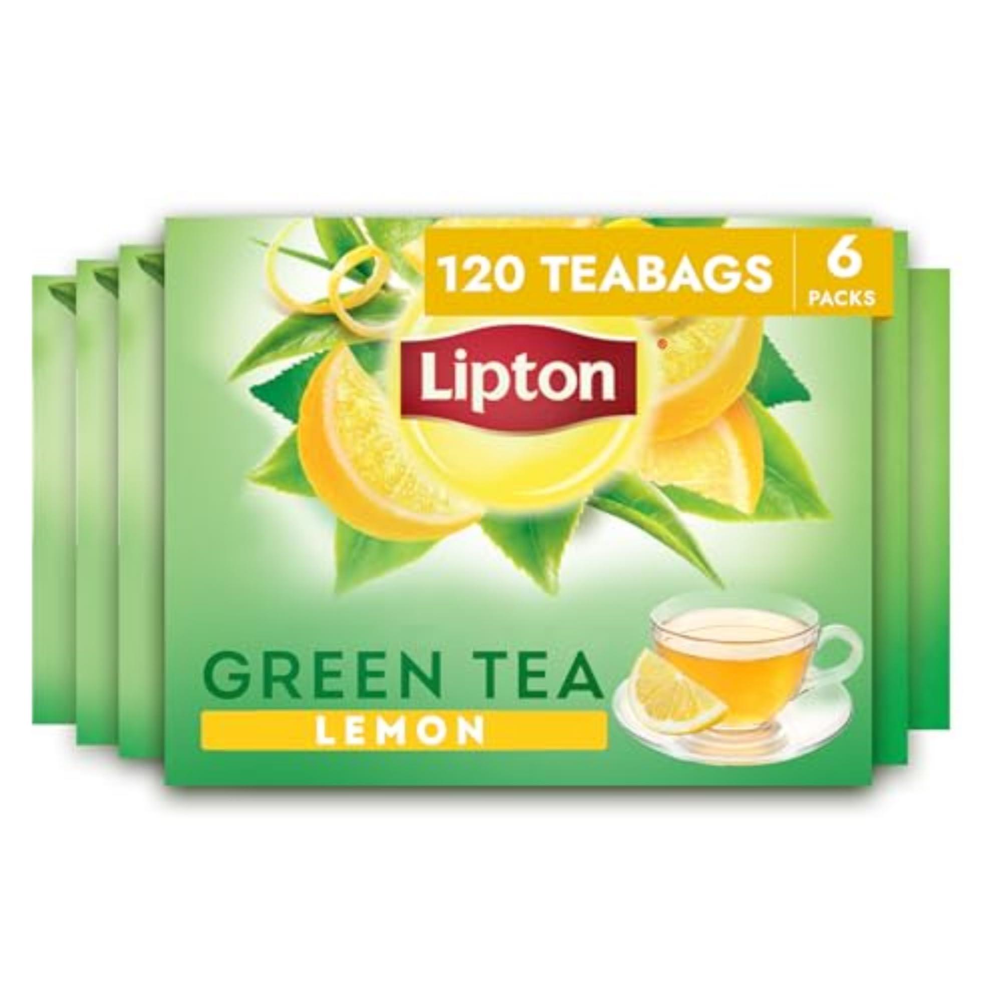 Lipton Lipton Lemon Green Tea Bags, Flavored, Unsweetened Teabags for Hot or Iced Tea with Caffeine and Flavonoids, 120 Total Bags (20ct - Pack of 6)