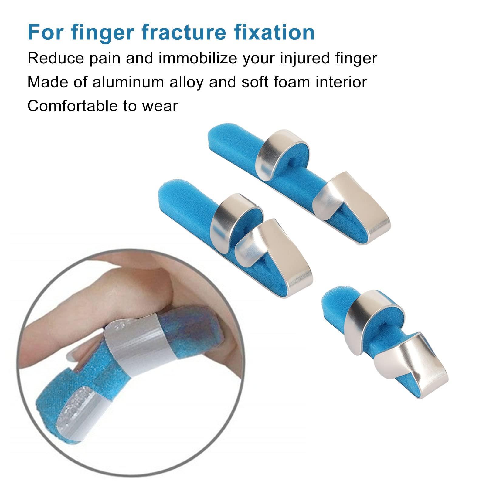 Srliya 3pcs Aluminum Finger Splint, Metal Finger Support Brace for Broken Fingers Straightening Arthritis