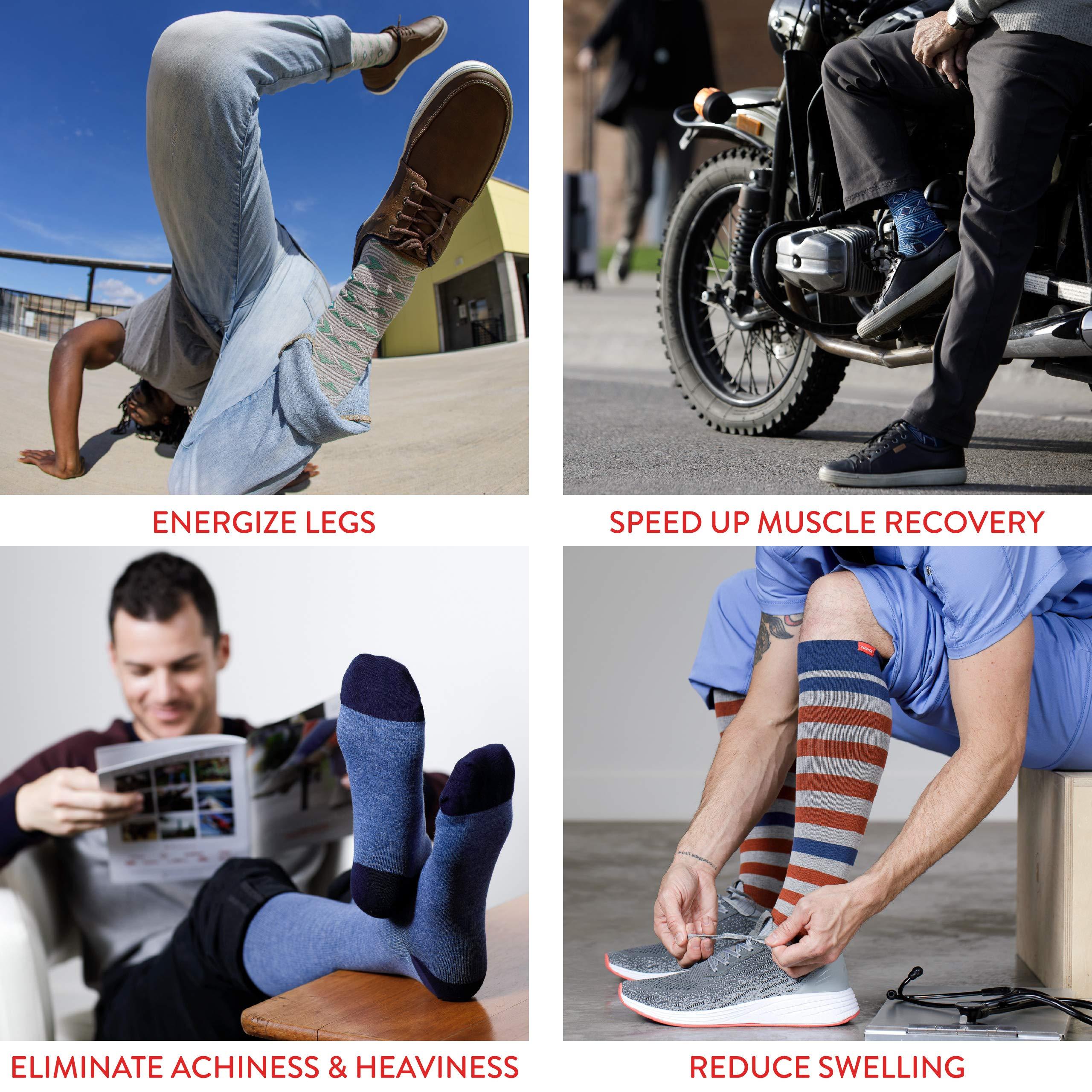 VIM&VIGR VIM & VIGR 30-40 mmHg Medical Grade Compression Socks for Women & Men (Black Solid Moisture Wick Nylon, Large/X-Large (3))