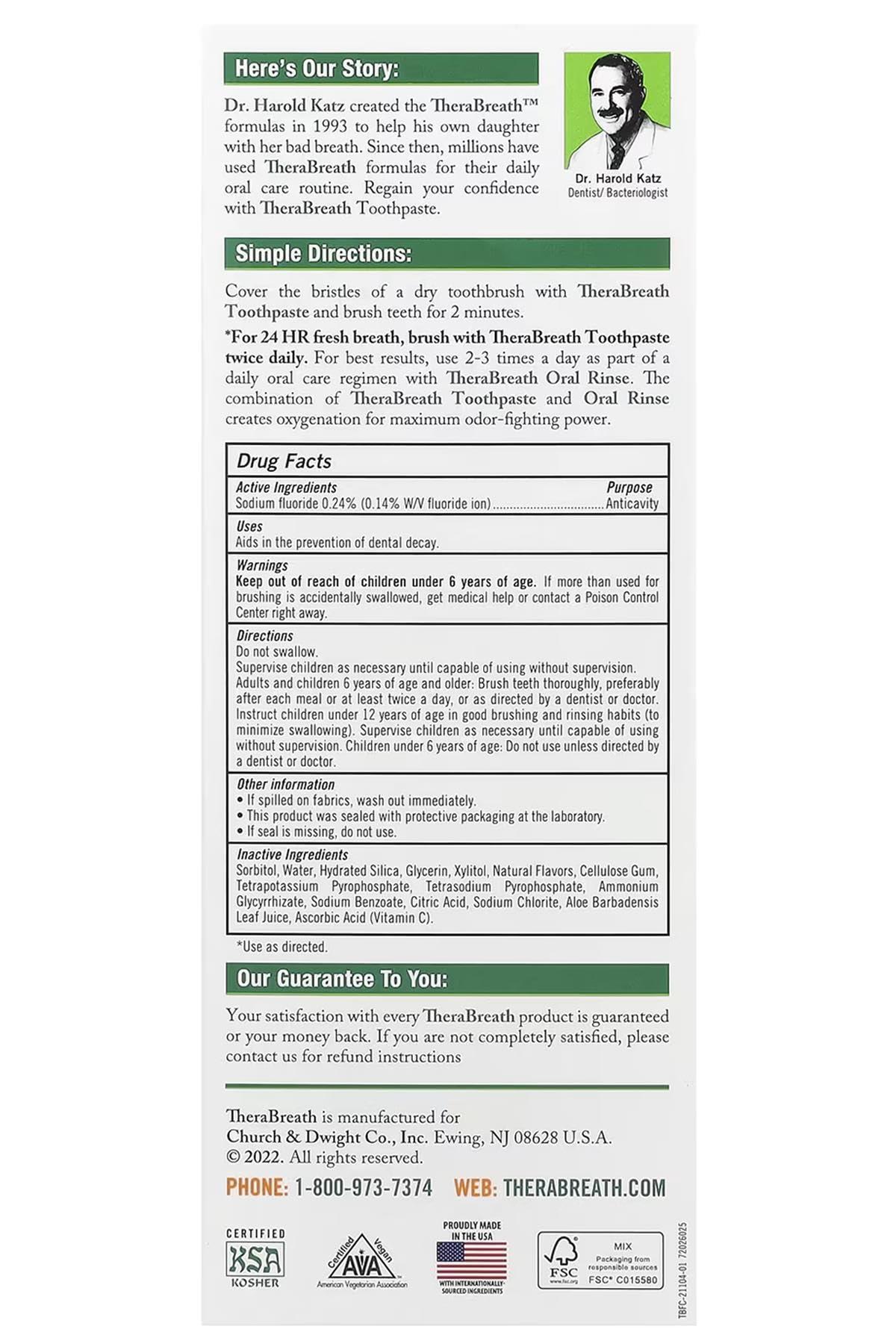 TheraBreath TheraBreath Fresh Breath Toothpaste 4 oz