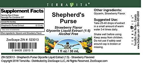 TerraVita Shepherd's Purse Glycerite Liquid Extract (1:5) - Strawberry Flavored (1 oz, ZIN: 523013) - 2 Pack