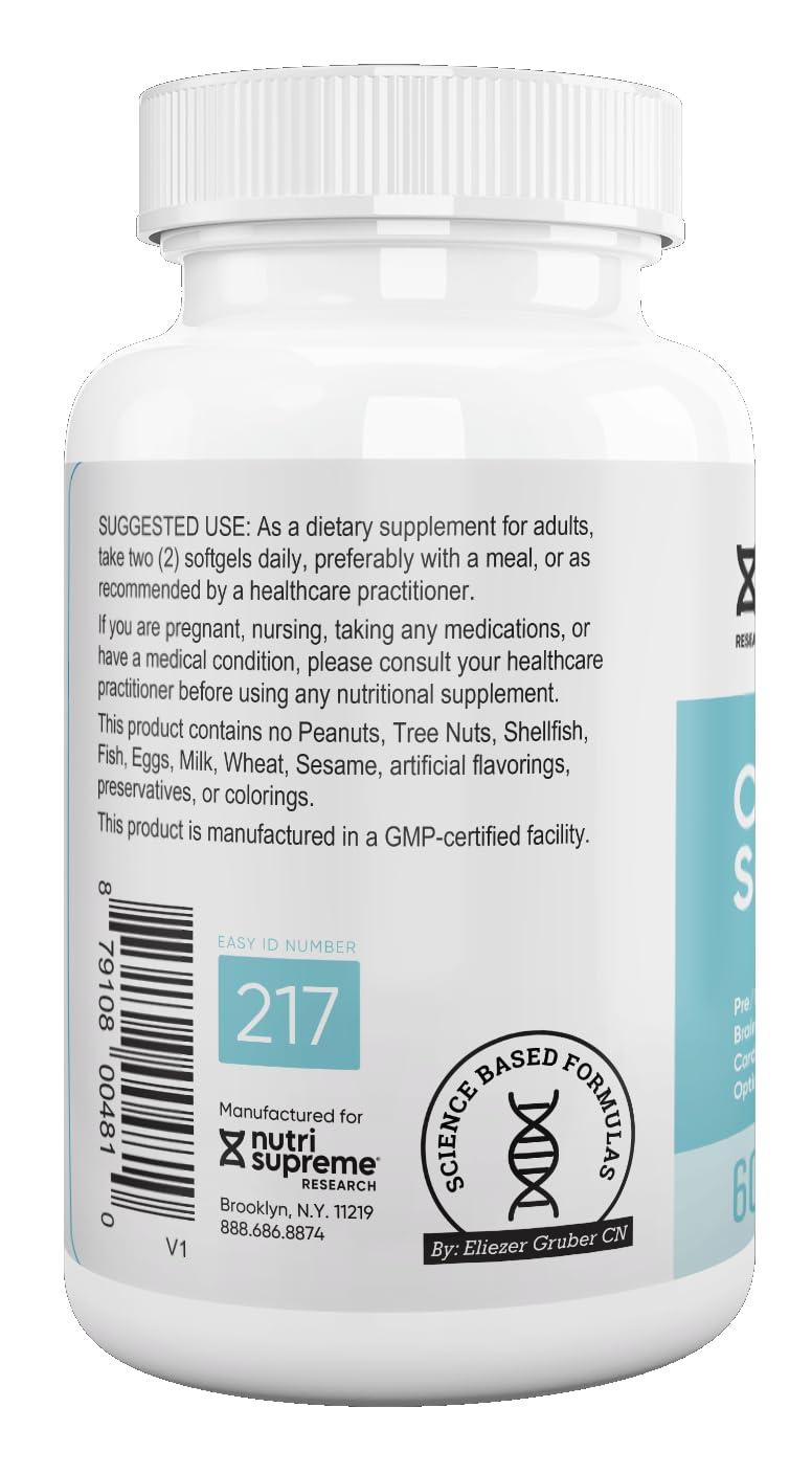 NUTRI-SUPREME RESEARCH Nutri Supreme Omega 3, Plant Based Omega 3, Fish Free Premium Algal Oil Omega 3 Supplement for Heart, Skin, Brain, Eye and Immune Support, 60 Vegetarian Capsules
