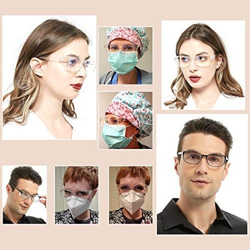 willochra Safety Glasses with Readers 0~+400 for women Men Safety Blue Light Reading Glasses Goggles Eye Protection clear lens (black, 4.0)