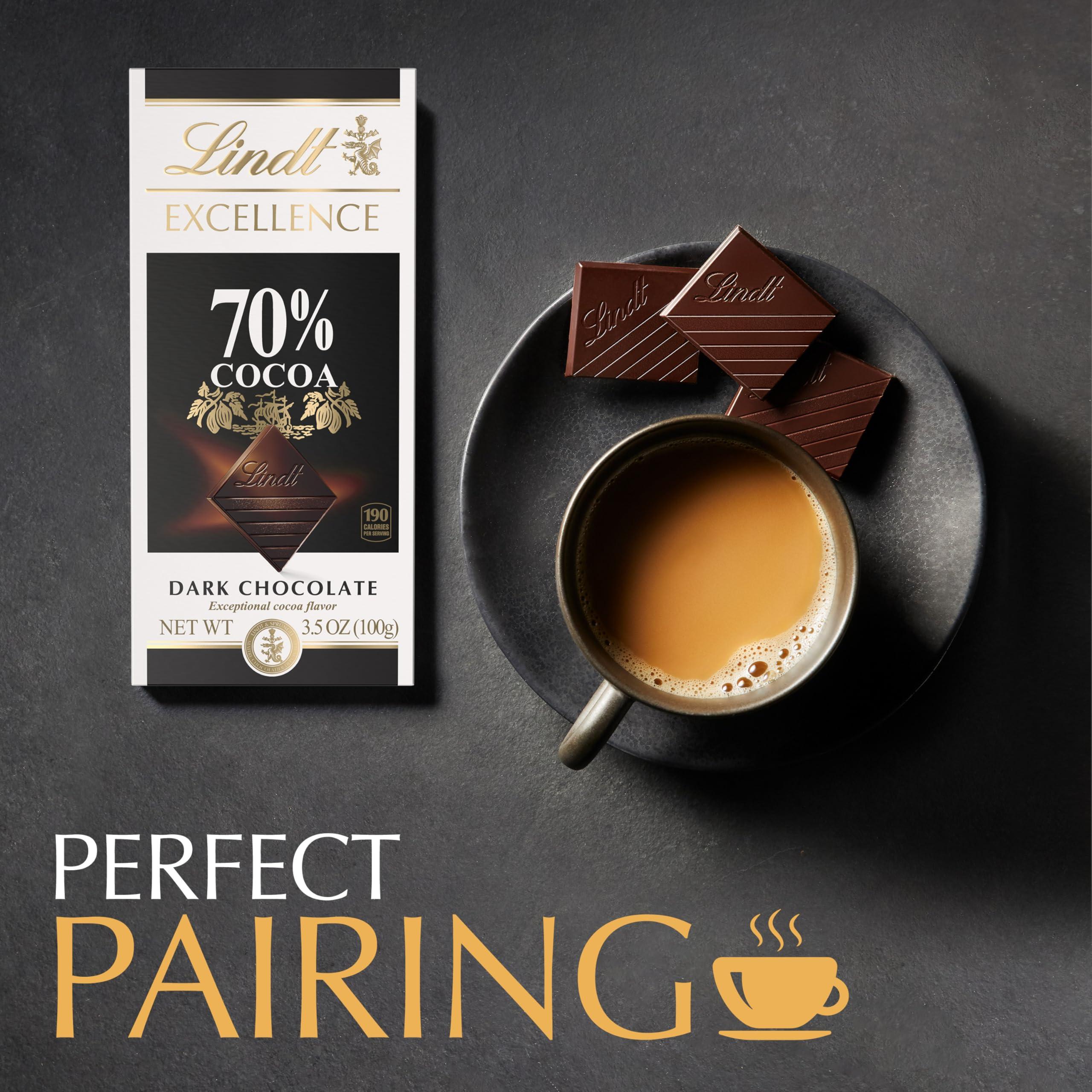 Lindt Lindt EXCELLENCE 70% Cocoa Dark Chocolate Bar, Dark Chocolate Candy, 3.5 oz. (12 Pack)