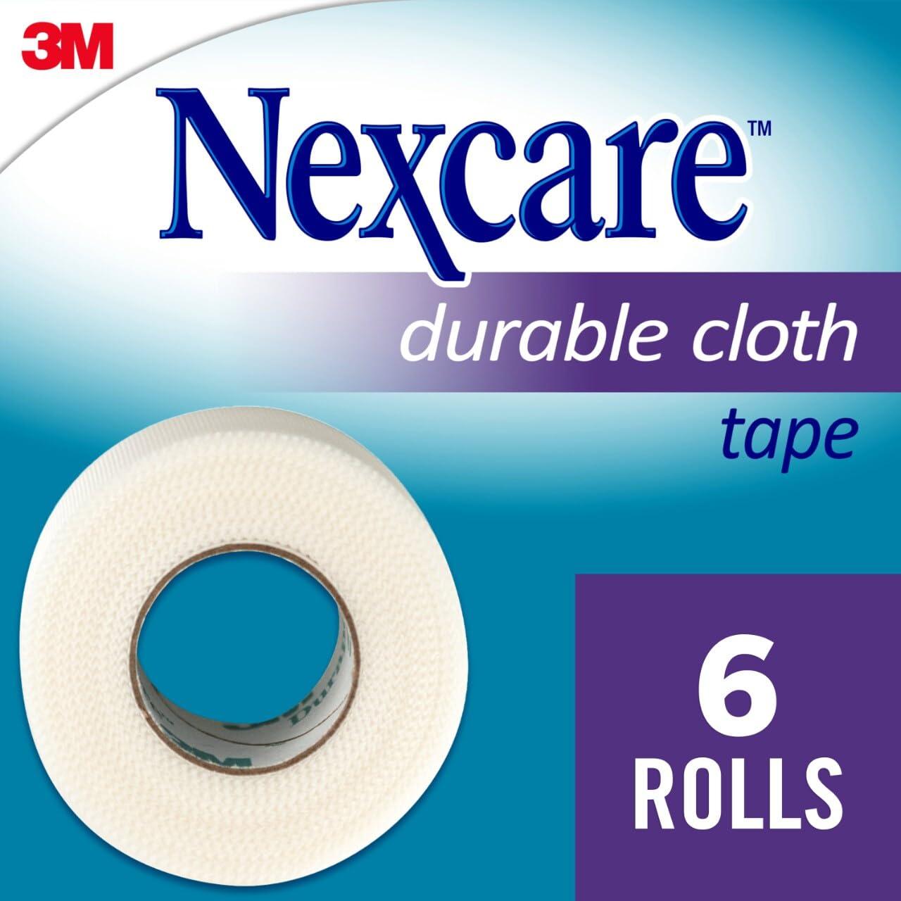 Nexcare Nexcare Durapore Durable Cloth Tape, From the #1 Leader in U.S. Hospital Tapes, 1 Inch X 10 Yards, 6 Rolls