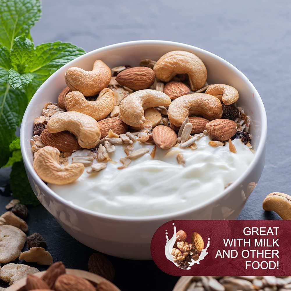 We Got Nuts Raw Deluxe Unsalted Mixed Nuts- Premium Quality Kosher Mixed Nuts Snack by We Got Nuts- Natural Rich Flavor Cashews, Walnuts, Almonds, Pecans, Macadamia Nuts & More- Packed in A Resealable Bag- 3 lbs