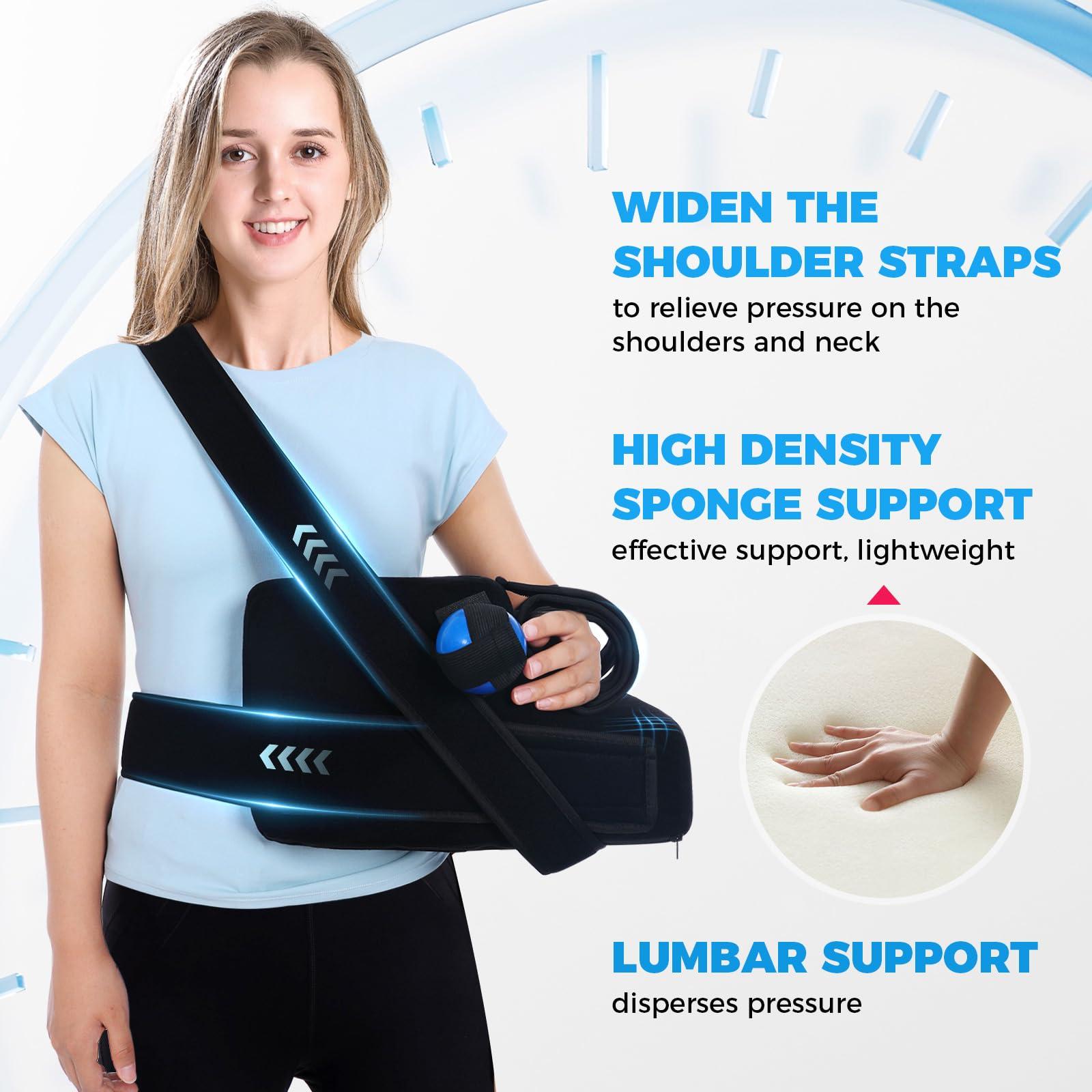 Beuuatm Beuuatm Shoulder Abduction Sling - Arm Sling for Shoulder Injury - Pain Relief Arm Pillow for Rotator Cuff, Sublexion, Surgery, Dislocated, Broken Arm, Arm Sling Shoulder Immobilizer (Left)