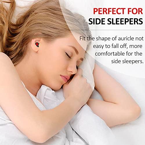 Lichffy Ear Plugs for Sleeping, Reusable Noise Cancelling Ear Plugs, Super Soft Noise Reduction Sleep Earplugs, Silicone Sound Blocking Earplugs for Sleep Snoring Swimming Concert (Black red)