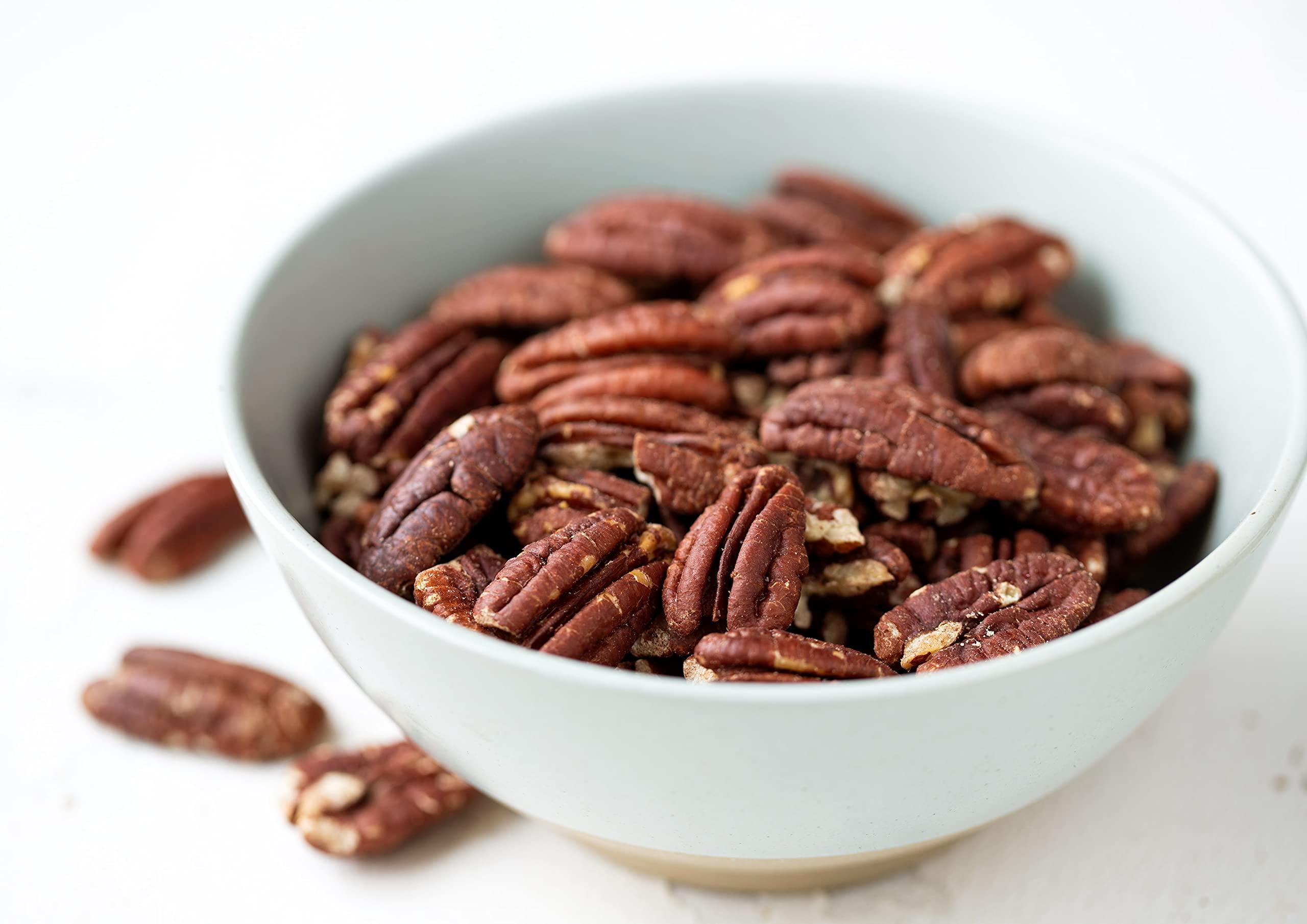 Food to Live Food to Live Dry Roasted Pecan Halves with Himalayan Salt, 8 Oz Oven Roasted Lightly Salted Nuts, No Oil Added, Vegan Snack, Kosher, Keto. Good Source of Protein and Fiber. Great for Salads