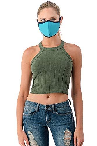 DewAmor DewAmor Reusable Washable Lightweight Neoprene/Cotton Face Mask (Turquoise) (Made in USA) (Multi- Pack) (1)