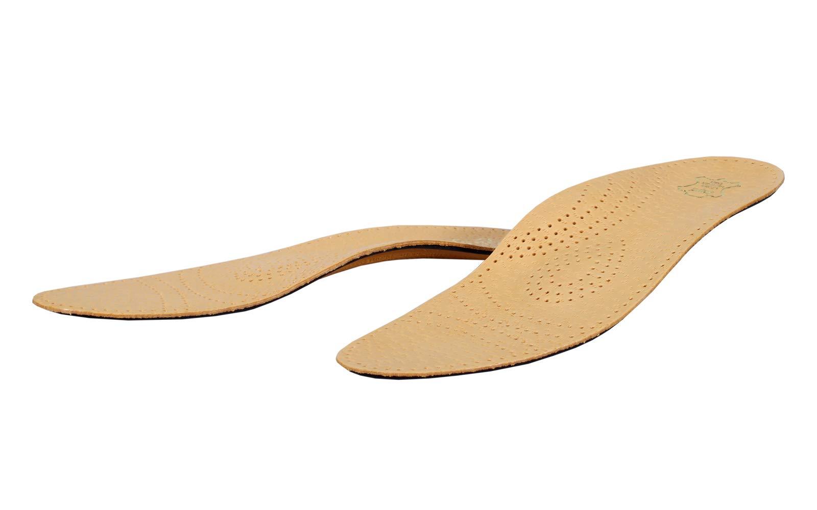 Kaps Orthotic Leather Insoles for Flat Feet and Plantar Fasciitis with Arch Support, Men and Women, Kaps Relax (Men 11 US / 44 EUR)
