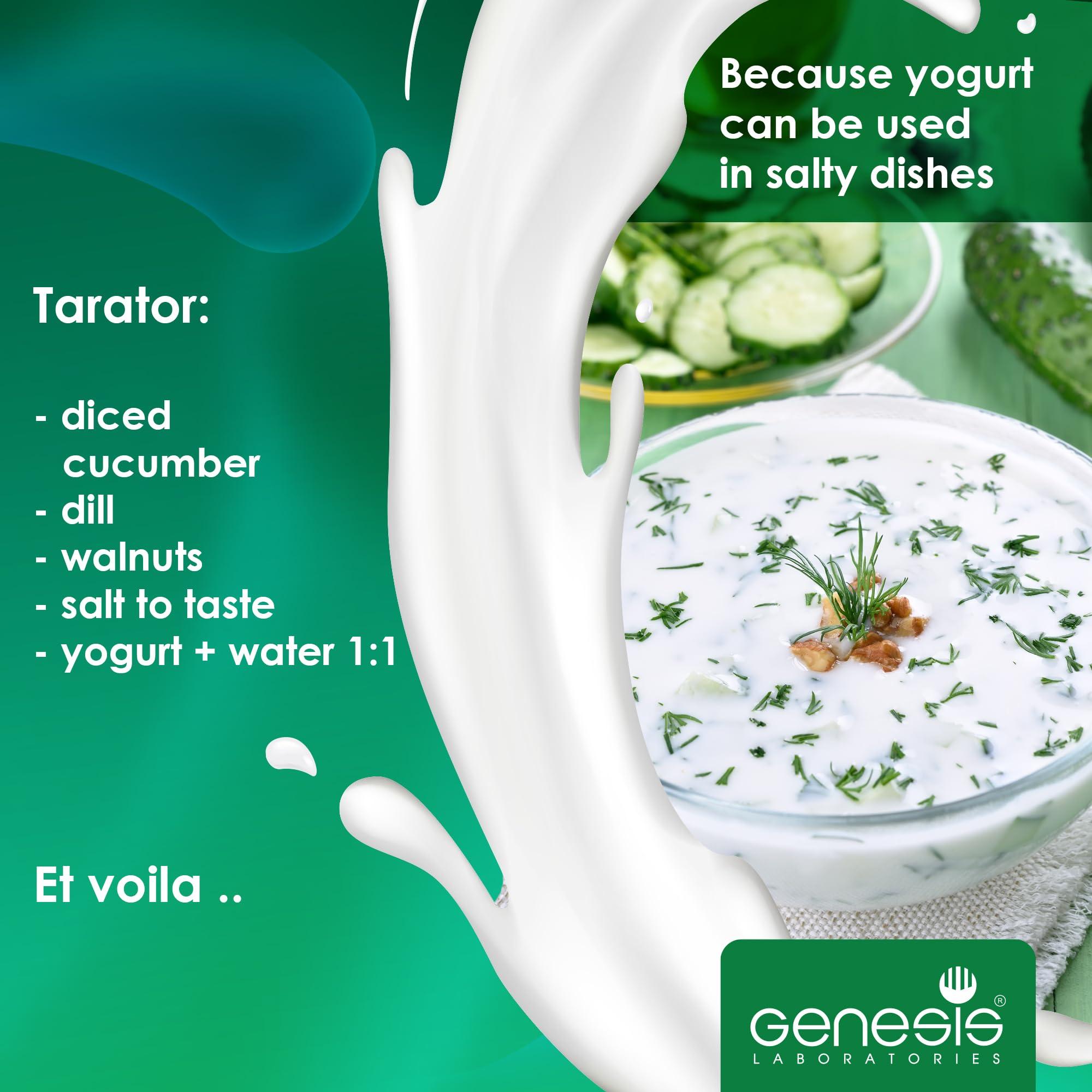 Genesis Laboratories Bulgarian Yogurt Starter Culture Natural Probiotic Yogurt Culture Starter Homemade Yoghurt Starter up to 50 Liters Lactobacillus bulgaricus 10 sachets