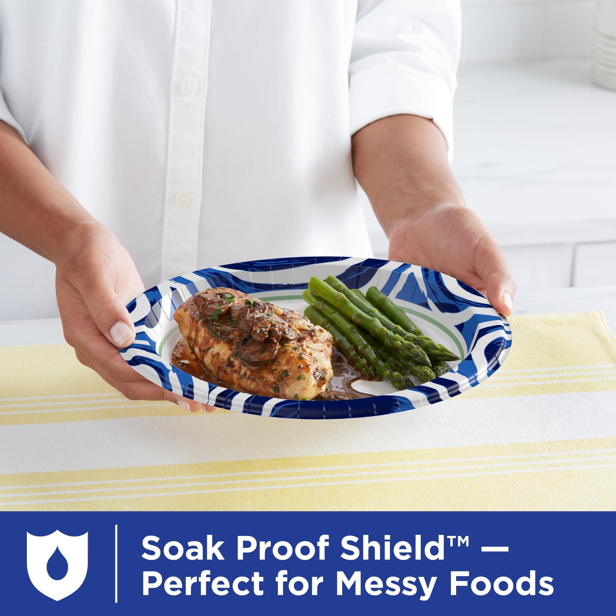 Dixie Dixie Ultra, Large Paper Plates, 10 Inch, 100 Count, 3X Stronger*, Heavy Duty, Microwave-Safe, Soak-Proof, Cut Resistant, Disposable Plates For Heavy, Messy Meals