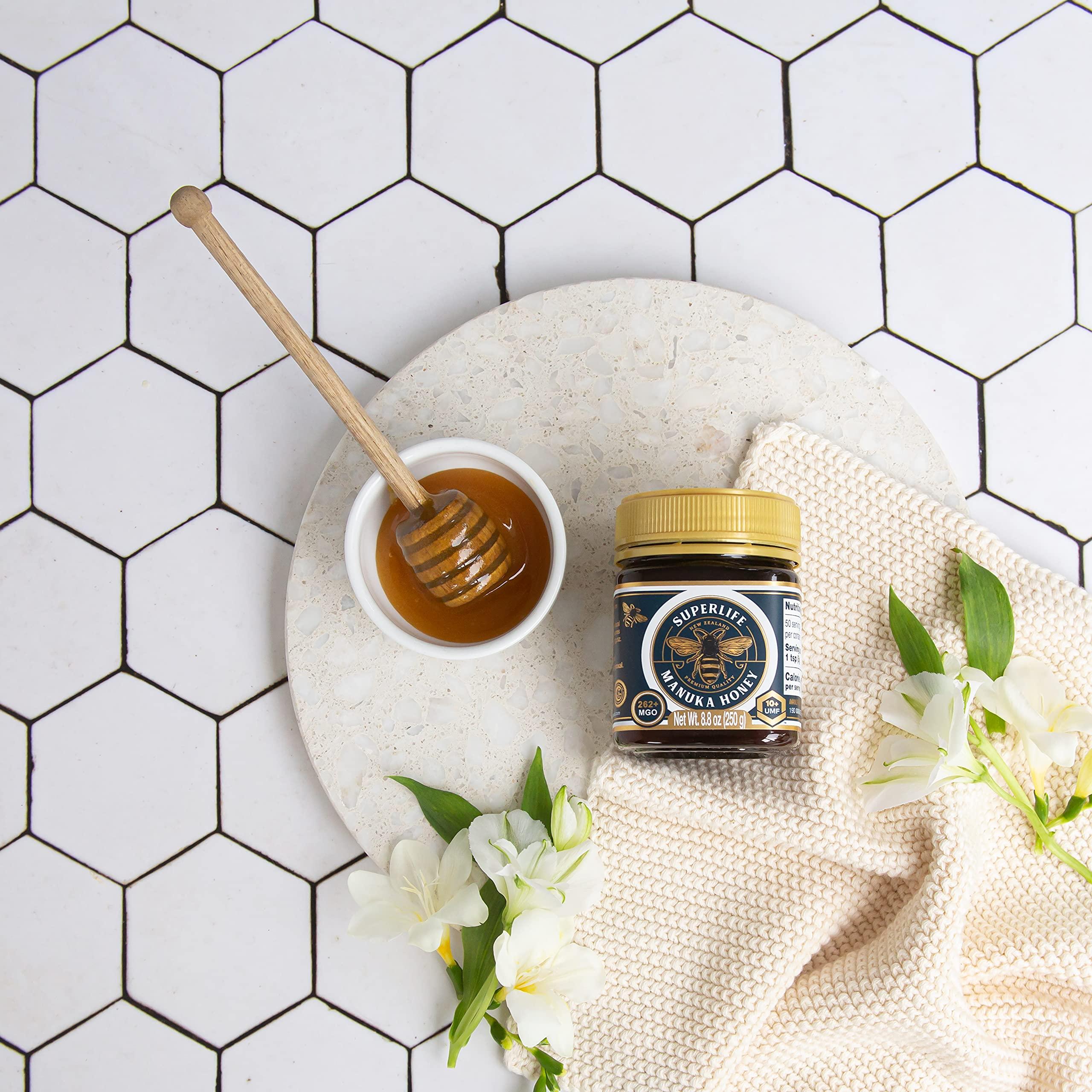 SuperLife SuperLife - Manuka Honey MGO 263+ (UMF 10+) 250g, Raw Honey, Pure & Unpasteurised Monofloral New Zealand Honey