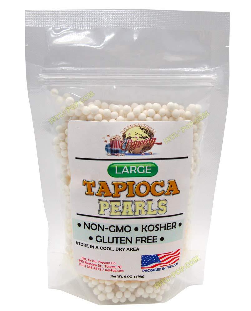 INTERNATIONAL POPCORN Large Pearl Tapioca 100% Tapioca 100% Natural Make Your own Tapioca Pudding/Boba Bubble Tea Vegan Kosher Sourced Sugar Free NON-GMO Gluten-free!