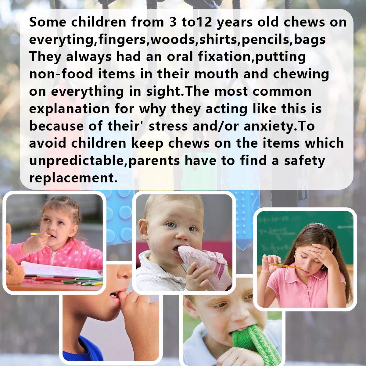 TUXEPOC Sensory Chew Necklaces for Kids Safe and Non-Toxic Silicone Chewelry for Sensory Stimulation