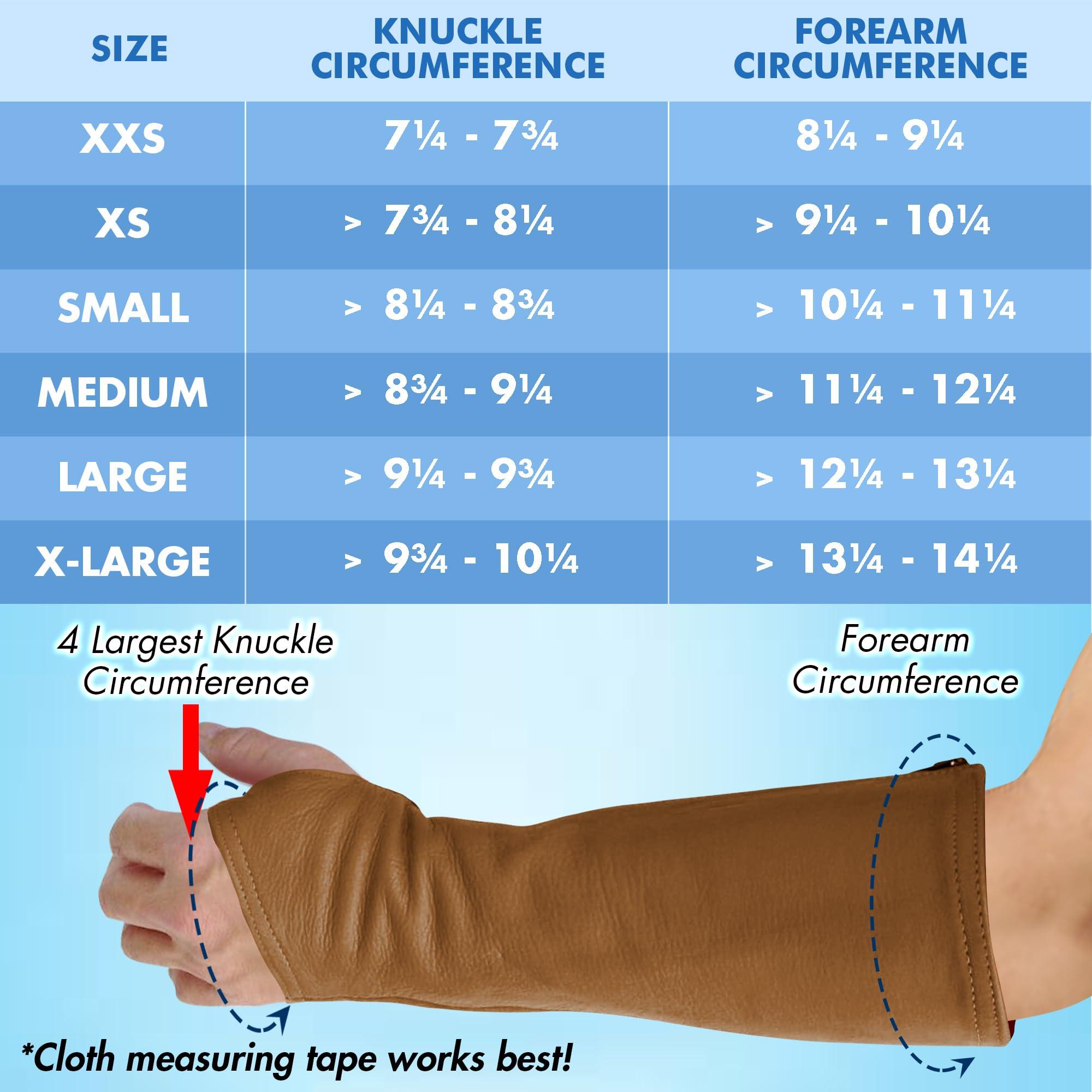 Arm Chaps Arm Chaps Leather Protective Sleeves Arm Guard - Prevent Cuts, Scratches & Bruises - Genuine Cowhide - Ideal for Gardening & Construction - Left & Right Form-Fitting. Brown (1 Pair/Small).