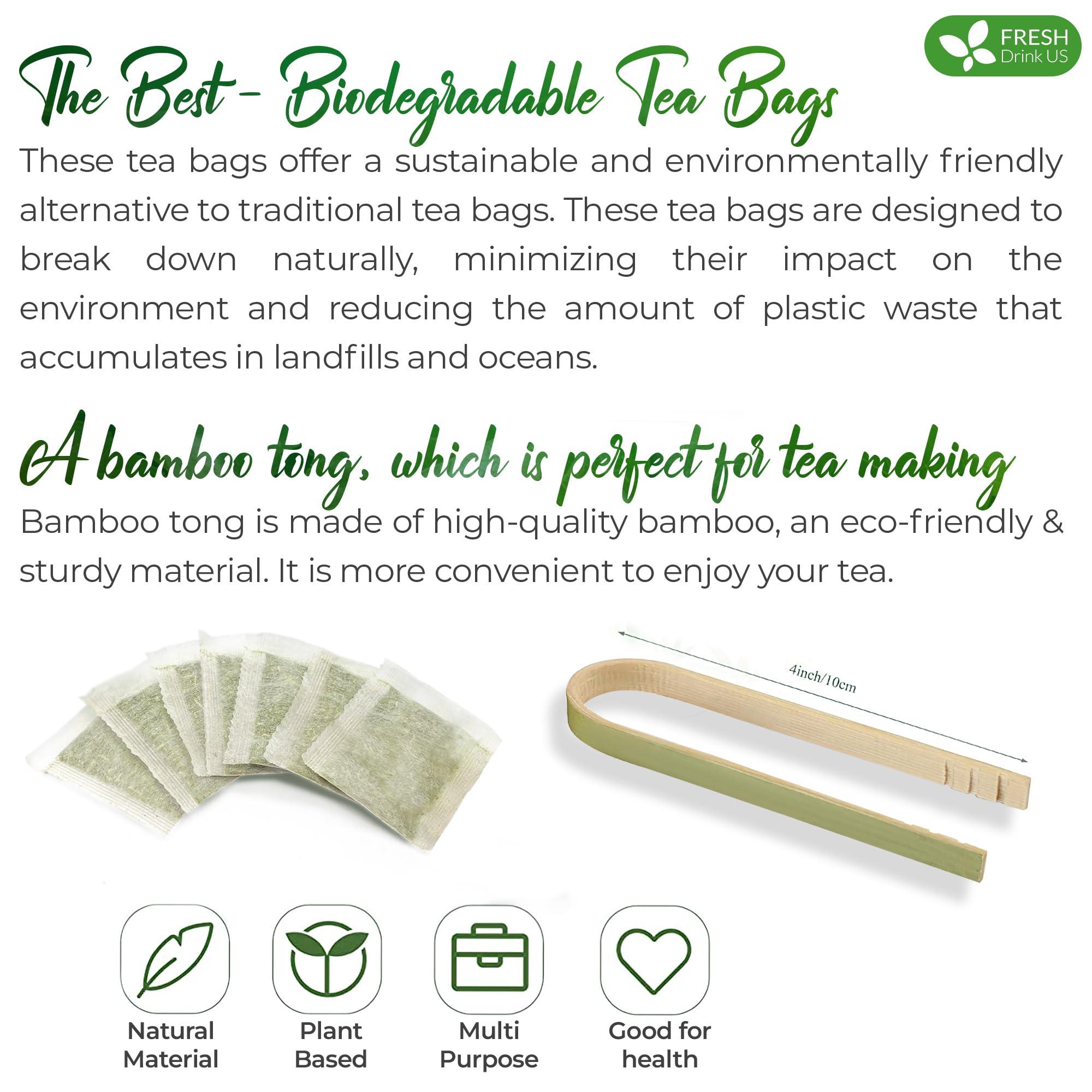 FRESHDRINKUS FreshDrinkUS, Premium 75 Horsetail Leaf Tea Bags, 100% Natural & Pure from Horsetail Loose Leaves Herbal Tea. Made with Natural Material Tea Bags. No Sugar, No Caffeine, No Gluten, Vegan.