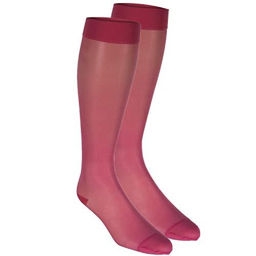 Truform Truform Sheer Compression Stockings, 15-20 mmHg, Women's Knee High Length, 20 Denier, Pink, Medium
