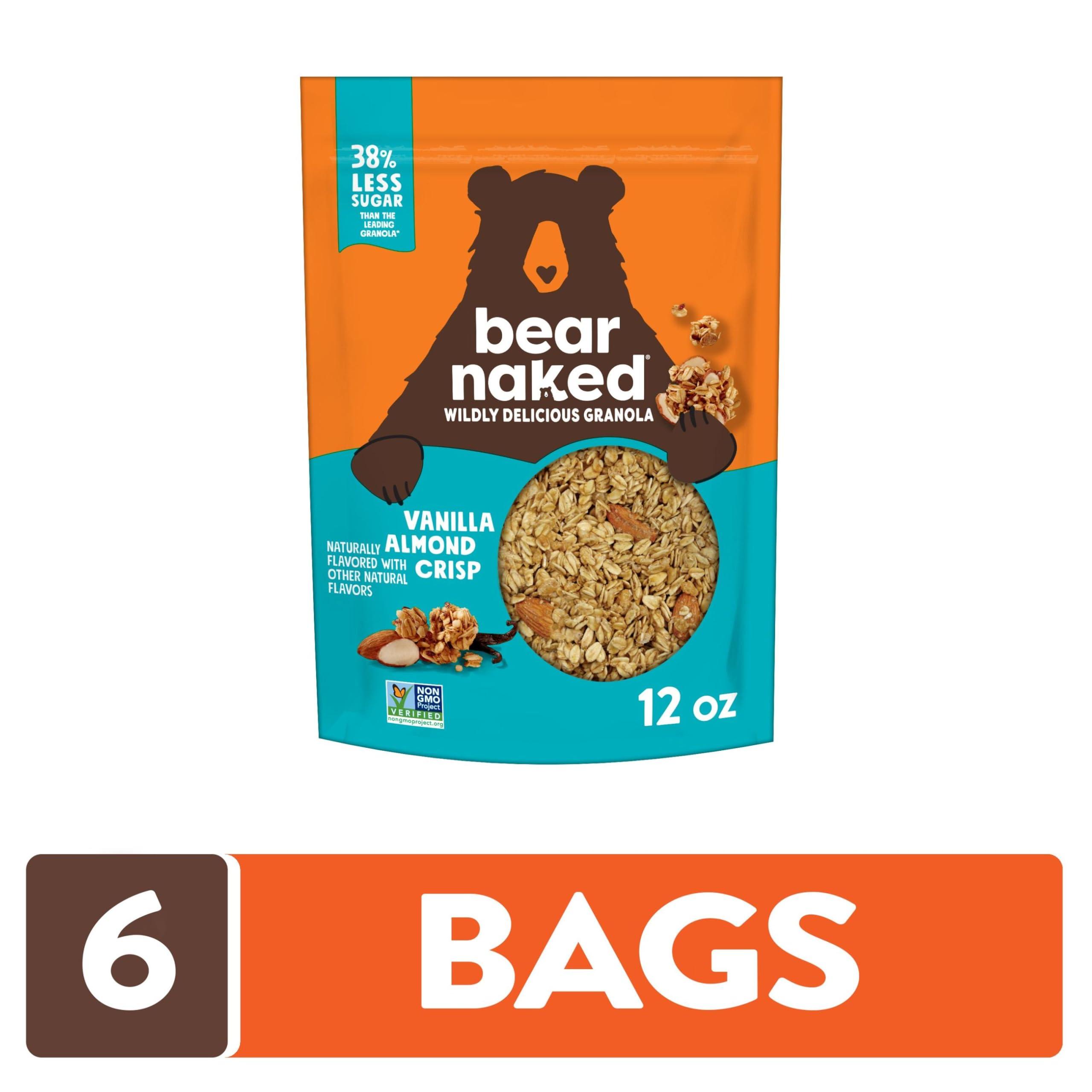 Bear Naked Bear Naked Granola Cereal, Whole Grain Granola, Breakfast Snacks, Vanilla Almond Crisp (6 Bags)
