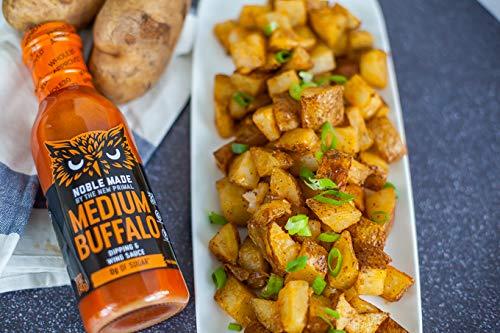 The New Primal Noble Made Buffalo Sauce, Keto, Gluten Free, Vegan Dipping & Wing Sauce, Low Carb, Dairy Free, Low Calorie, Paleo, Low Sugar, and Whole30 Approved, Medium Buffalo, 13 oz (1 Count)