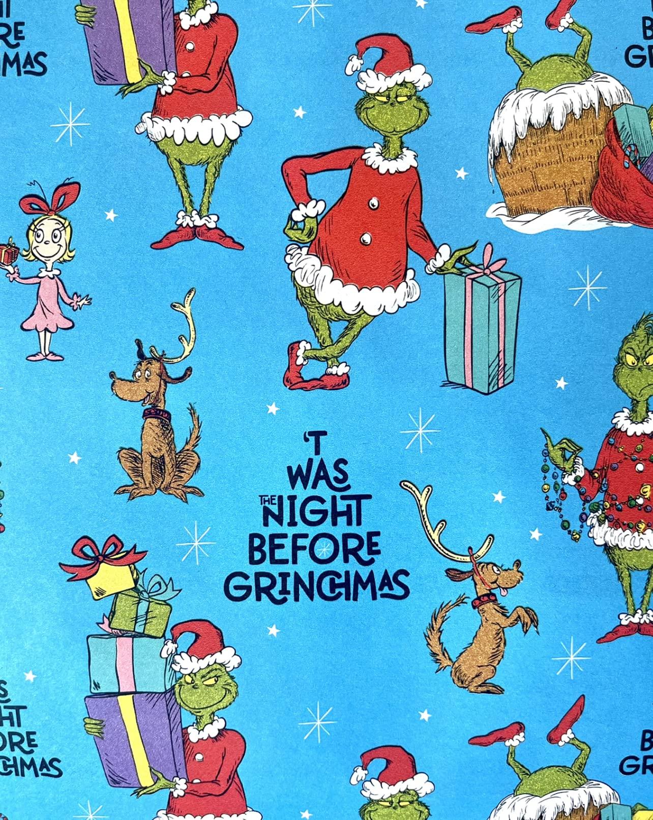WB Provisions WB Provisions The Grinch Gift Wrap - Grinch Christmas Wrappin Paper - The Night Before Grinchmas Wrapping Paper